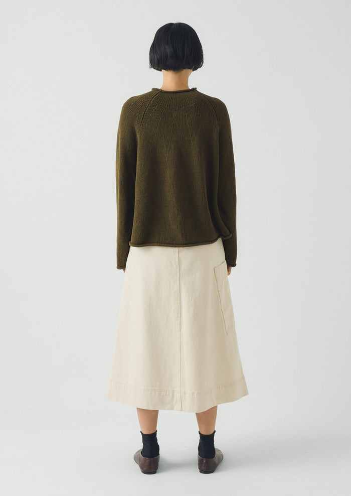 Denim Skirt | Ecru