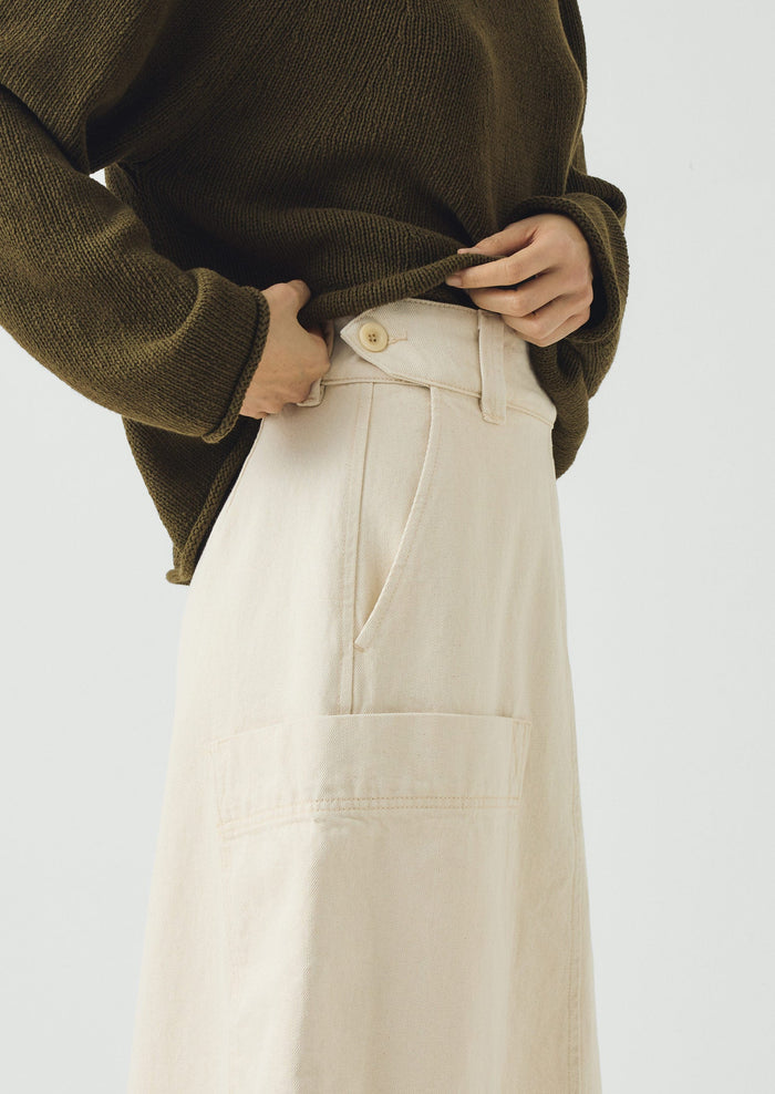Denim Skirt | Ecru
