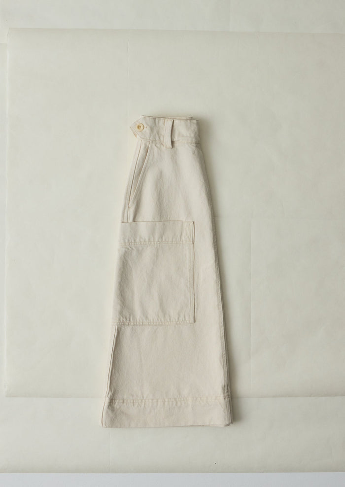 Denim Skirt | Ecru