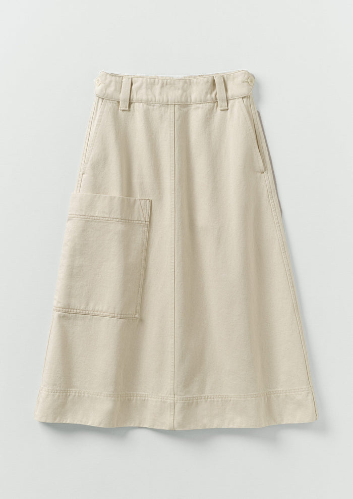 Denim Skirt | Ecru