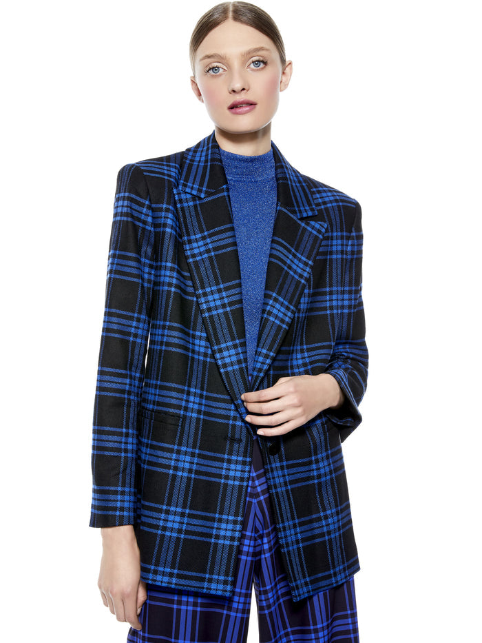 DENNY BOYFRIEND BLAZER - ALPINE PLAID LG ULTRAMARINE