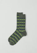 Diamond Jacquard Wool Socks | Green Multi