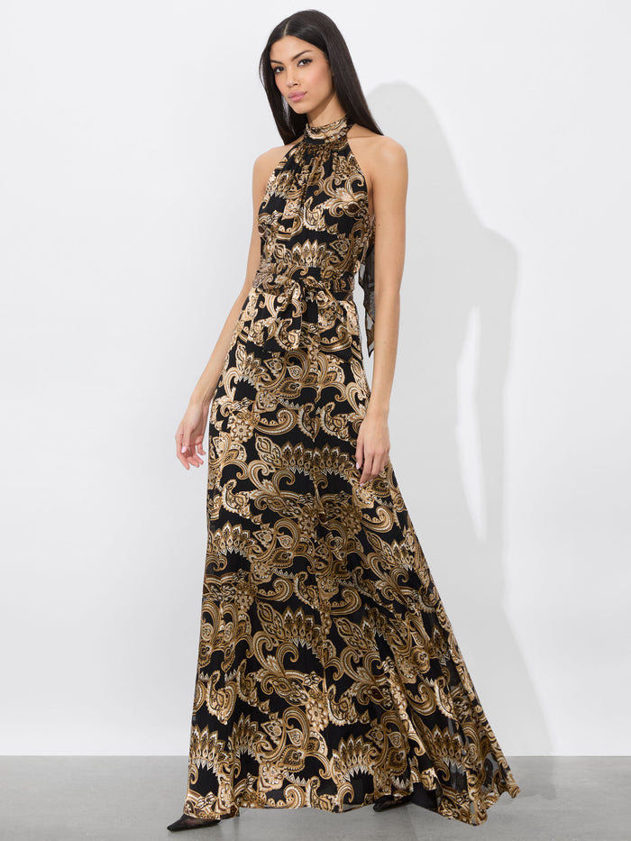 DITA MAXI DRESS - SPRING PAISLEY BLACK