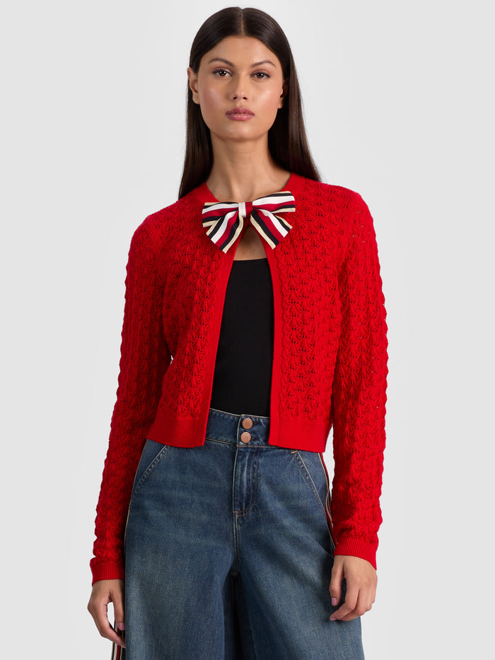 DOLLIE OPEN FRONT CARDIGAN - PERFECT RUBY
