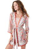 DOMINO REVERSIBLE MINI KIMONO WITH BELT - MULTI