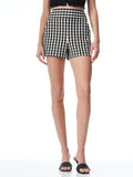 DONALD GINGHAM HIGH WAIST SHORT - BLACK/OFF WHITE