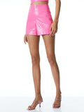 DONALD VEGAN CROC HIGH WAISTED SHORT - FRENCH ROSE
