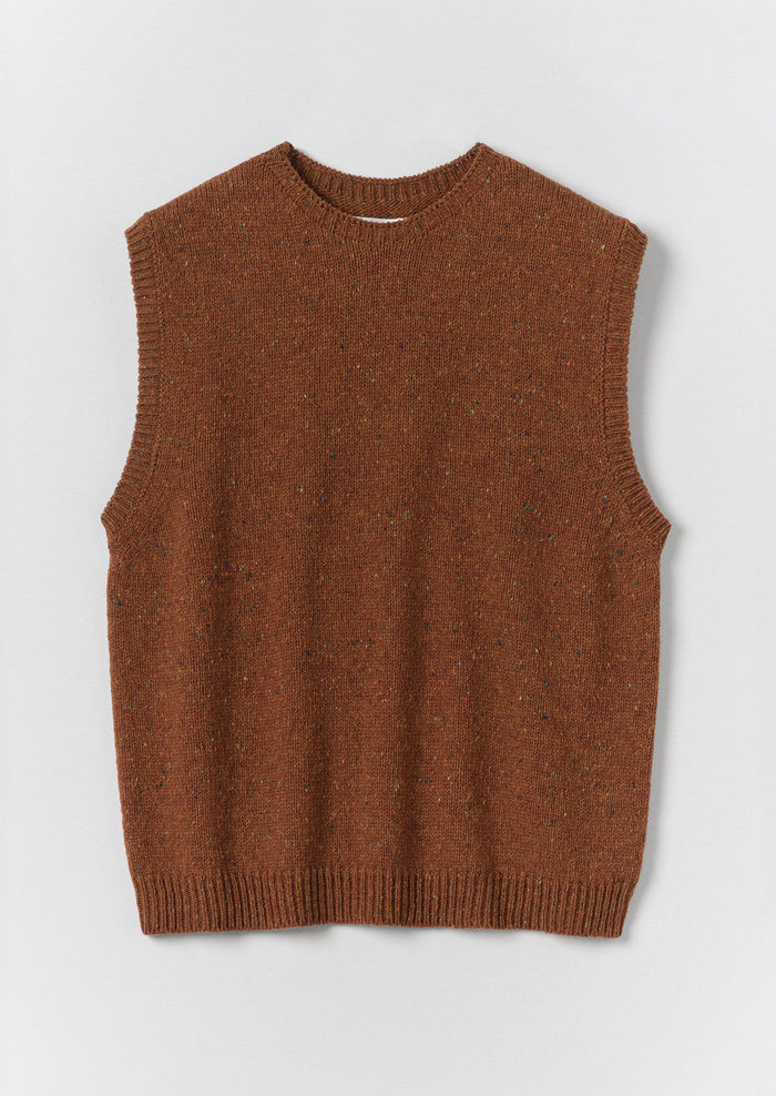 Donegal Wool Crew Neck Tank | Copper