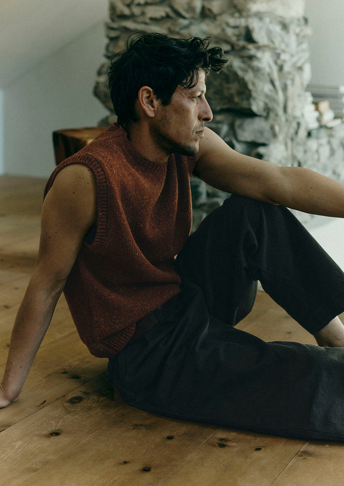 Donegal Wool Crew Neck Tank | Copper