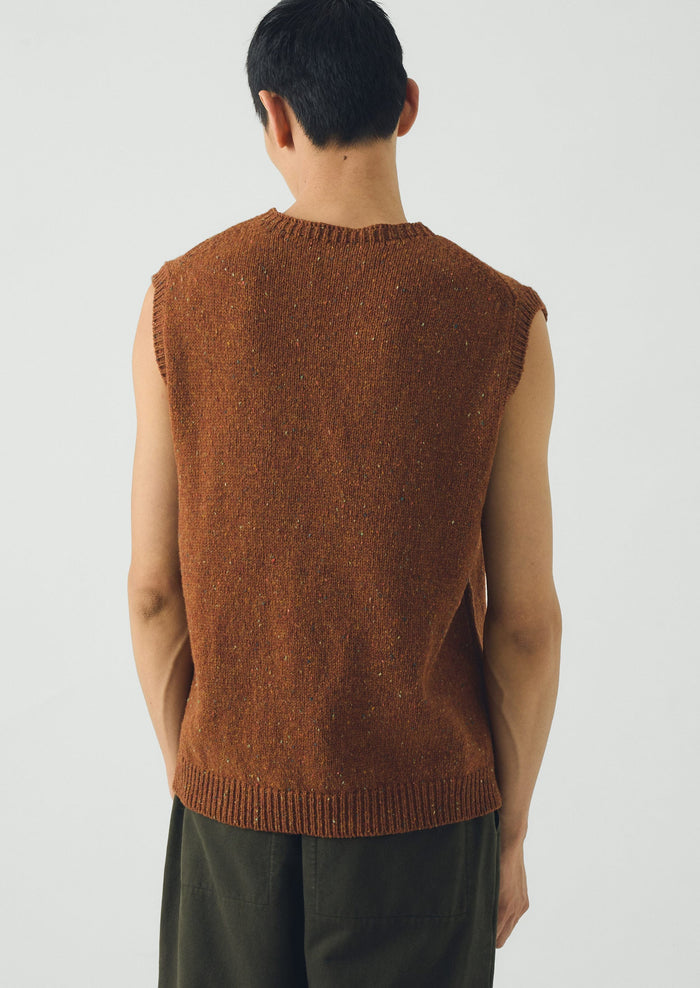 Donegal Wool Crew Neck Tank | Copper