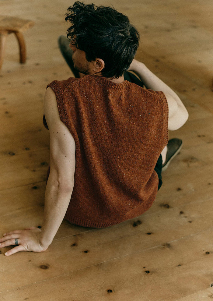 Donegal Wool Crew Neck Tank | Copper