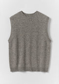 Donegal Wool Crew Neck Tank | Smoke