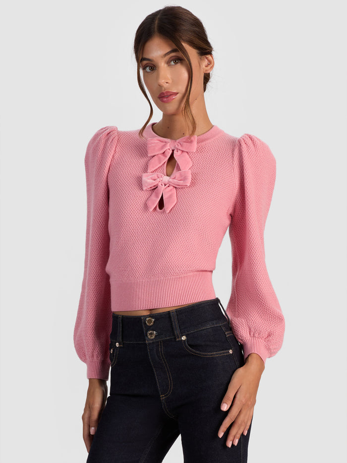 DORIS POINTELLE PULLOVER - ROSE TEA