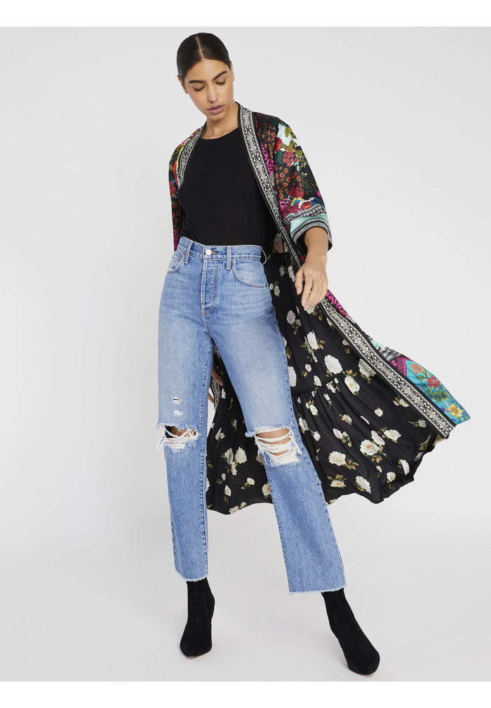DOTTIE FLORAL REVERSIBLE KIMONO - RETRO FLORAL MULTI/ COMBO