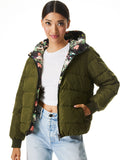 DURHAM REVERSIBLE HOODED PUFFER - ROMANCE BLACK/OLIVE