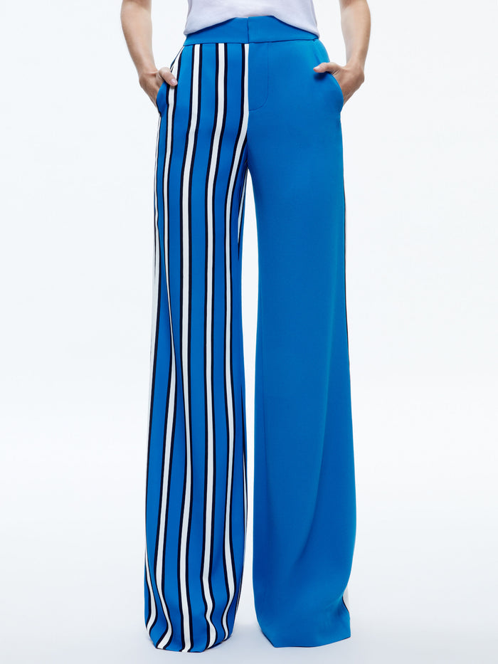 DYLAN HIGH RISE COLORBLOCK PANT - TEAKWOOD STRIPE FRENCH BLUE