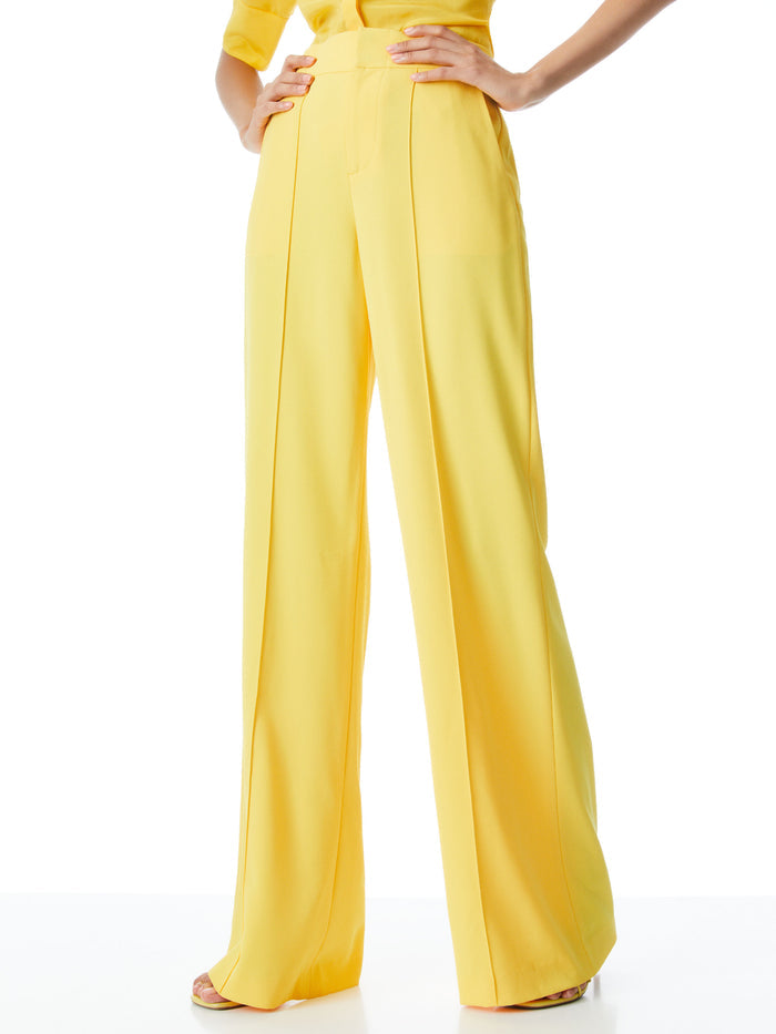 DYLAN HIGH WAISTED WIDE LEG PANT - GOLDEN ROD