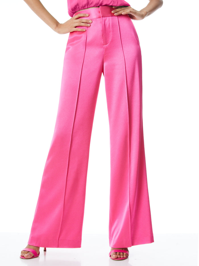 DYLAN HW WIDE LEG PANT - WILD PINK