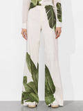 DYLAN LINEN PANT - JUNGLE PALM OFF WHITE