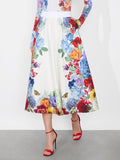 EARLA FLARE SKIRT - GARDEN BRUNCH OFF WHITE