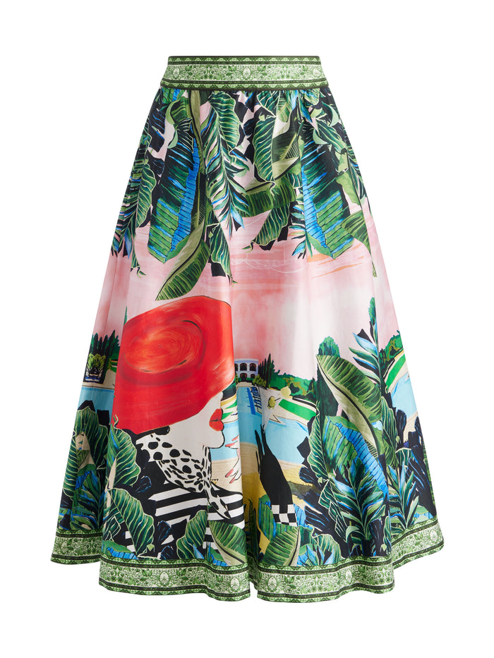 EARLA FLARE SKIRT - PALM BEACH