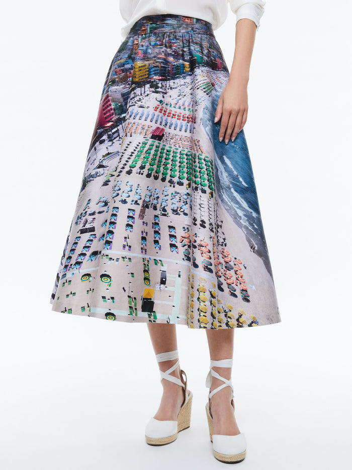 EARLA HIGH RISE FLARE SKIRT - WHISPERING WAVES