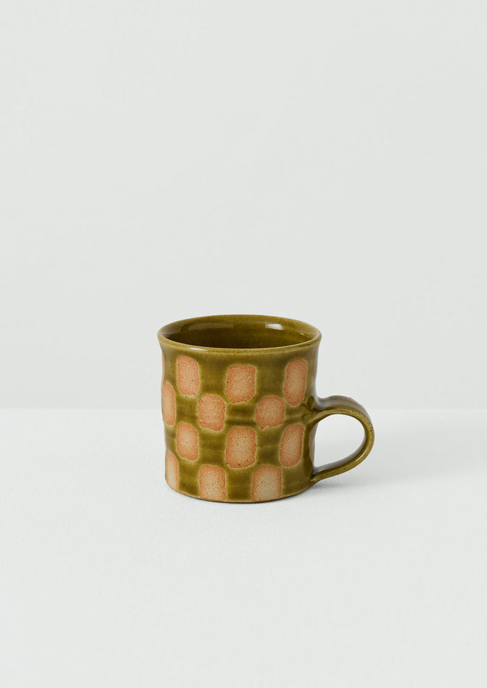 Edmund Davies Checkerboard Mug | Olive