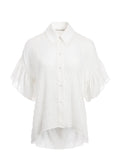EDYTH RUFFLE SLEEVE BUTTON DOWN