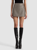 ELANA VEGAN MINI SKIRT - BLACK/BISCOTTI