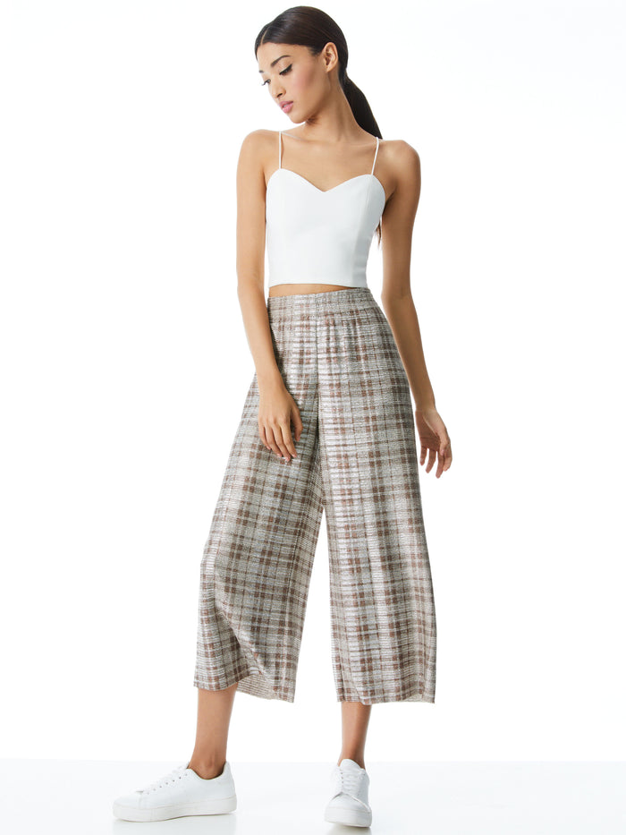 ELBA METALLIC ANKLE PANT - SILVER MULTI