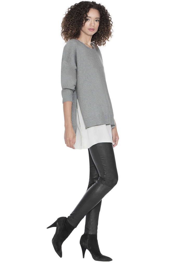 ELDRIDGE SDE SLT TNC UNDRSHRT - LT HTHR GREY/SOFT WHITE