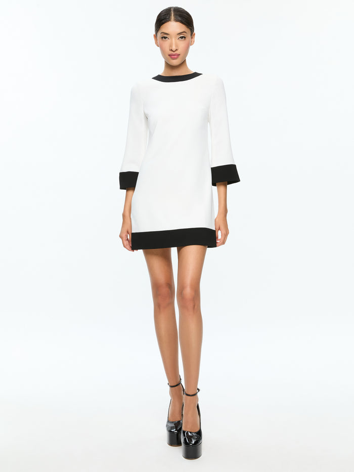 ELEONORA MINI DRESS - OFF WHITE/BLACK