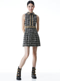 ELLIS CHAIN TRIM MINI DRESS - BLACK/WHITE