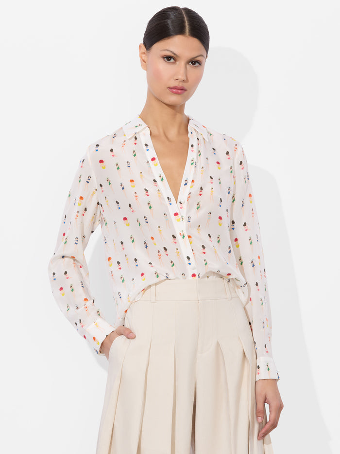 ELOISE BUTTON DOWN BLOUSE - BEACH CLUB