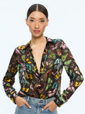 ELOISE BUTTON DOWN - BOUNDLESS BUTTERFLY BLACK
