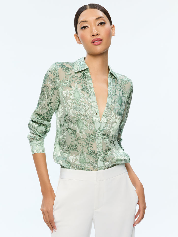 ELOISE BUTTON DOWN - VANITY PISTACHIO