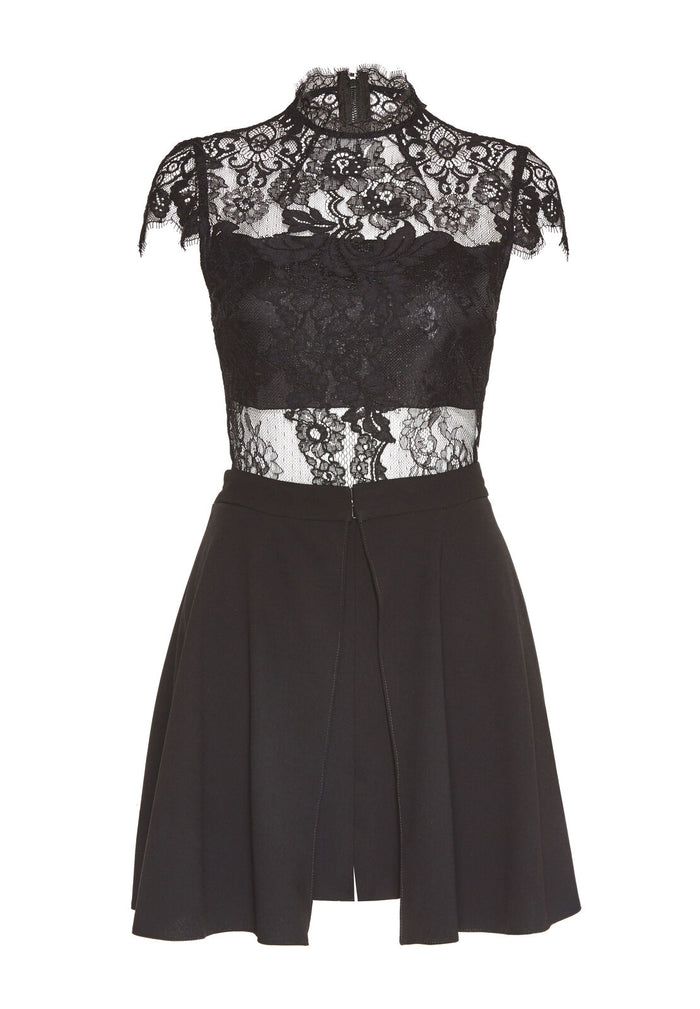 ELWOOD OVERSKIRT ROMPER - BLACK