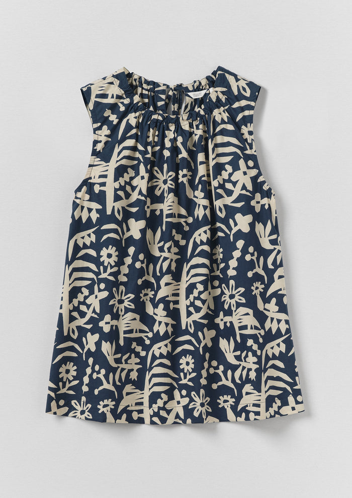 Emma Carlow Cut Out Print Sleeveless Top | Indigo Blue