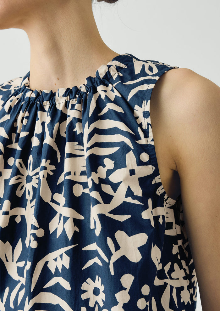 Emma Carlow Cut Out Print Sleeveless Top | Indigo Blue
