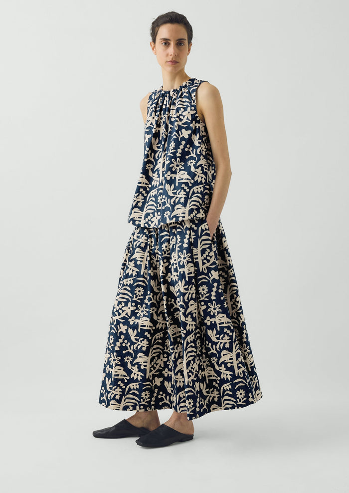 Emma Carlow Cut Out Print Sleeveless Top | Indigo Blue