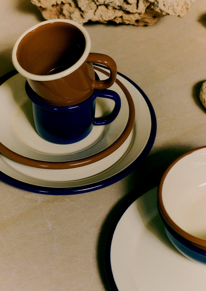 Enamel Mug | Cream/Blue