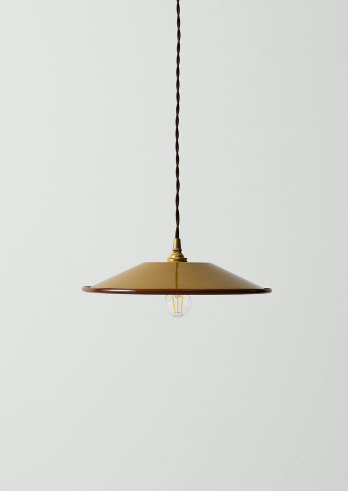 Enamel Pendant Lamp Shade | Ochre/Chestnut
