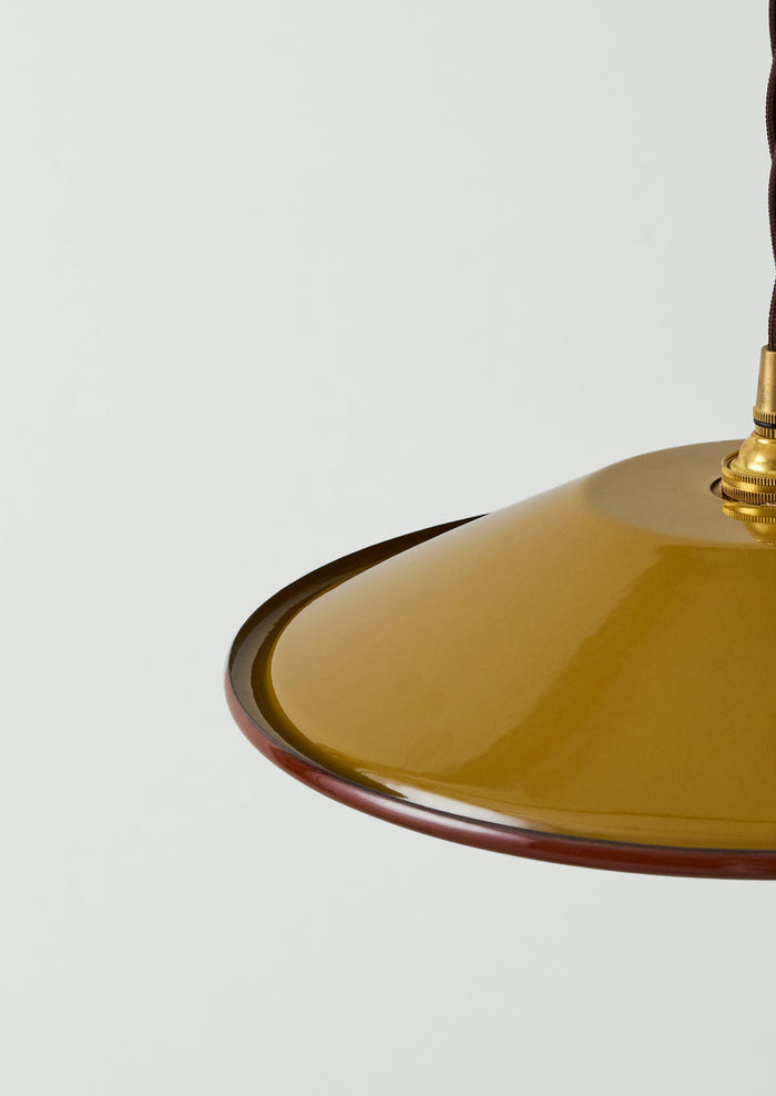 Enamel Pendant Lamp Shade | Ochre/Chestnut