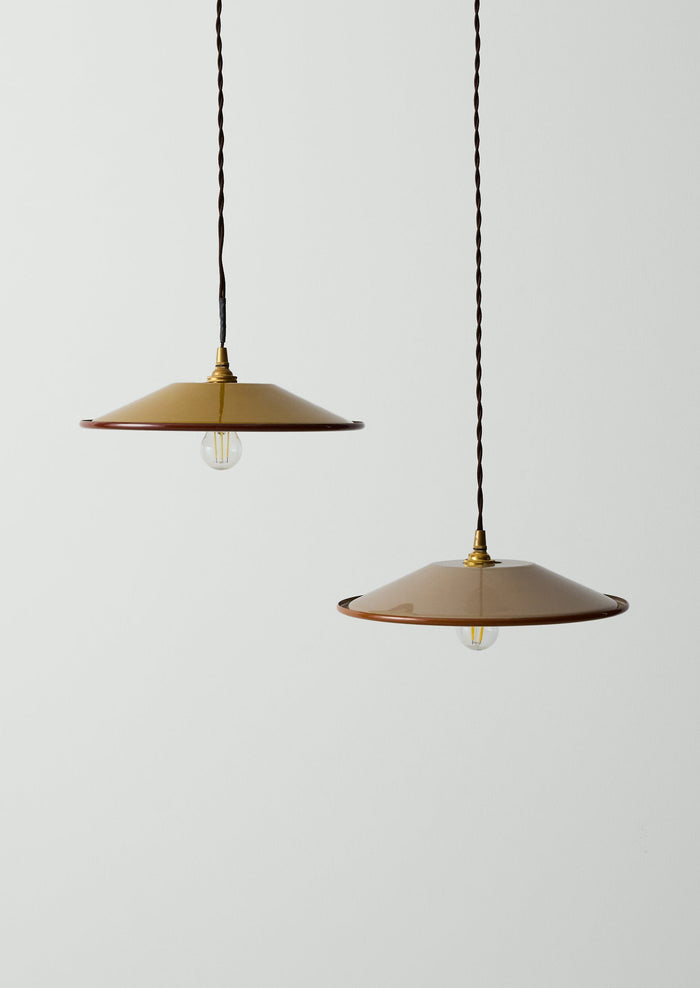 Enamel Pendant Lamp Shade | Ochre/Chestnut