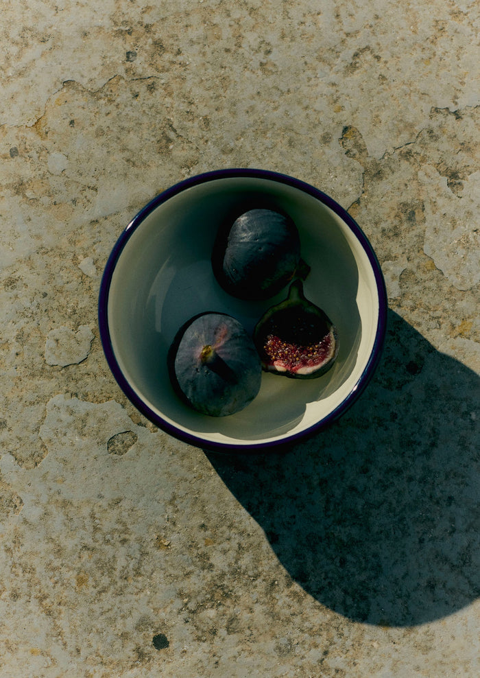 Enamel Picnic Bowl | Cream/Blue