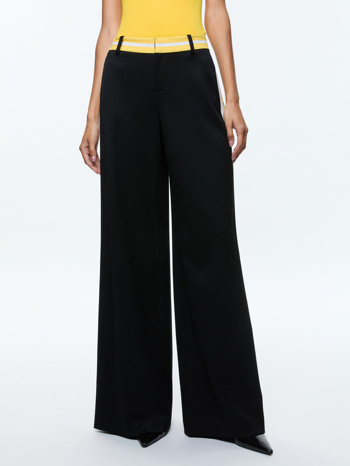 ERIC PANT WITH SIDE STRIPE - BLACK/MUSTARD SEED/WHITE