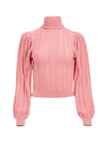 ESME CABLEKNIT TURTLENECK - ROSE