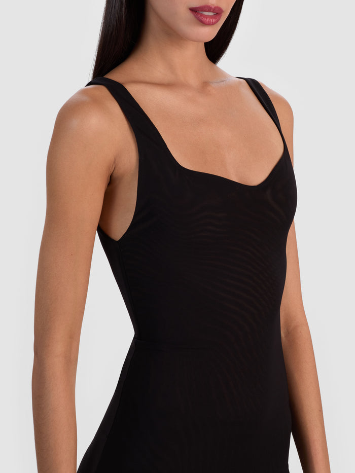 EVE MESH MINI DRESS - BLACK