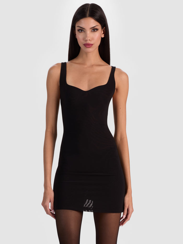 EVE MESH MINI DRESS - BLACK