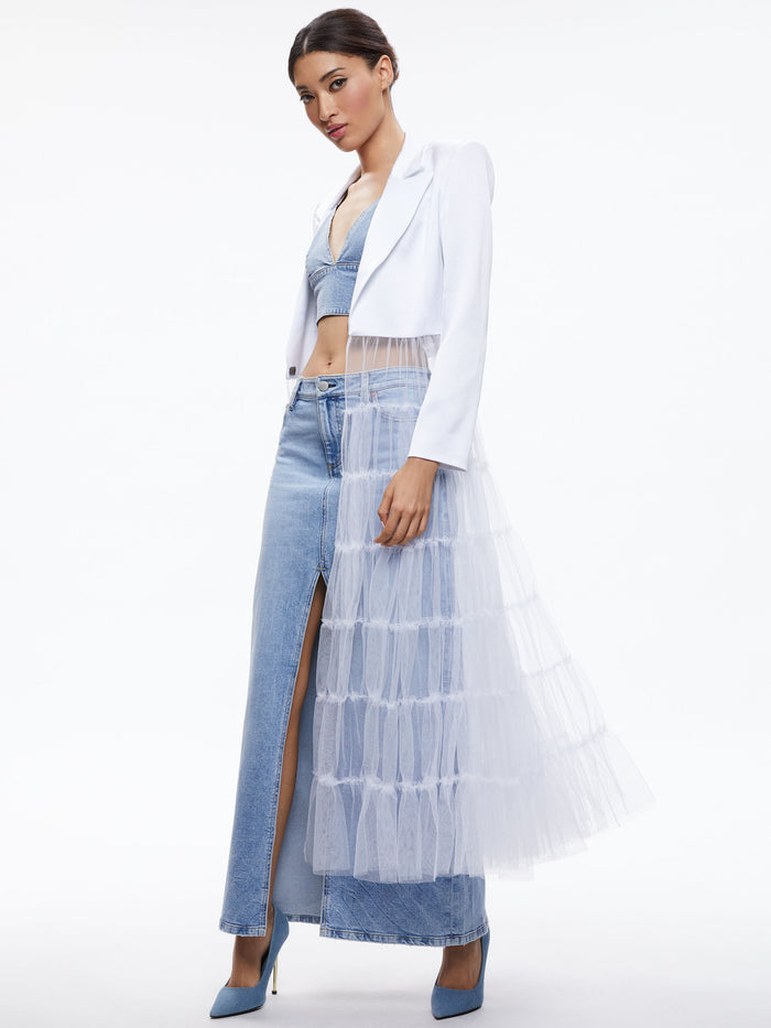 EVERLY TULLE BLAZER - WHITE